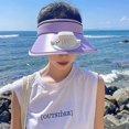 thumbnail image 2 of RV Sombrero para el sol con ventilador, gorra de verano con ventilador, sombrero de copa vacío para protector solar de verano, morado Rojo Verde, 2 of 5