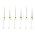 thumbnail image 2 of Pack Of 6 Flickering Remote LED Short Taper Candles - Battery Operated Timer Window Candlesticks, Flameless White Plastic Candles For Christmas Tree, Holiday, Home & Party Decor, 2 of 4