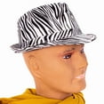 thumbnail image 2 of 1920S Gangster Mob Boss Costume Zebra Print Halloween Polyester Fedora, For M..., 2 of 5