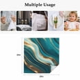 thumbnail image 4 of Teal Marble Cloth Napkins, Modern Abstract Gold Fluid Art Washable and Reusable Dinner Napkins Set of 8, Table Napkin for Kitchen Party Birthday Wedding Hotel Housewarming 20"x20", 4 of 8