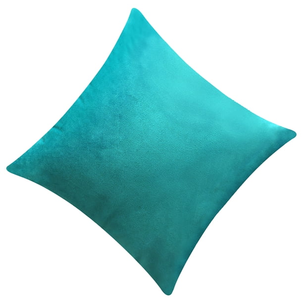 Inteprter Funda de almohada cuadrada de terciopelo con funda de almohada de color sólido para decoración de sofá Decoración del hogar lago azul Inteprter HA003042-02