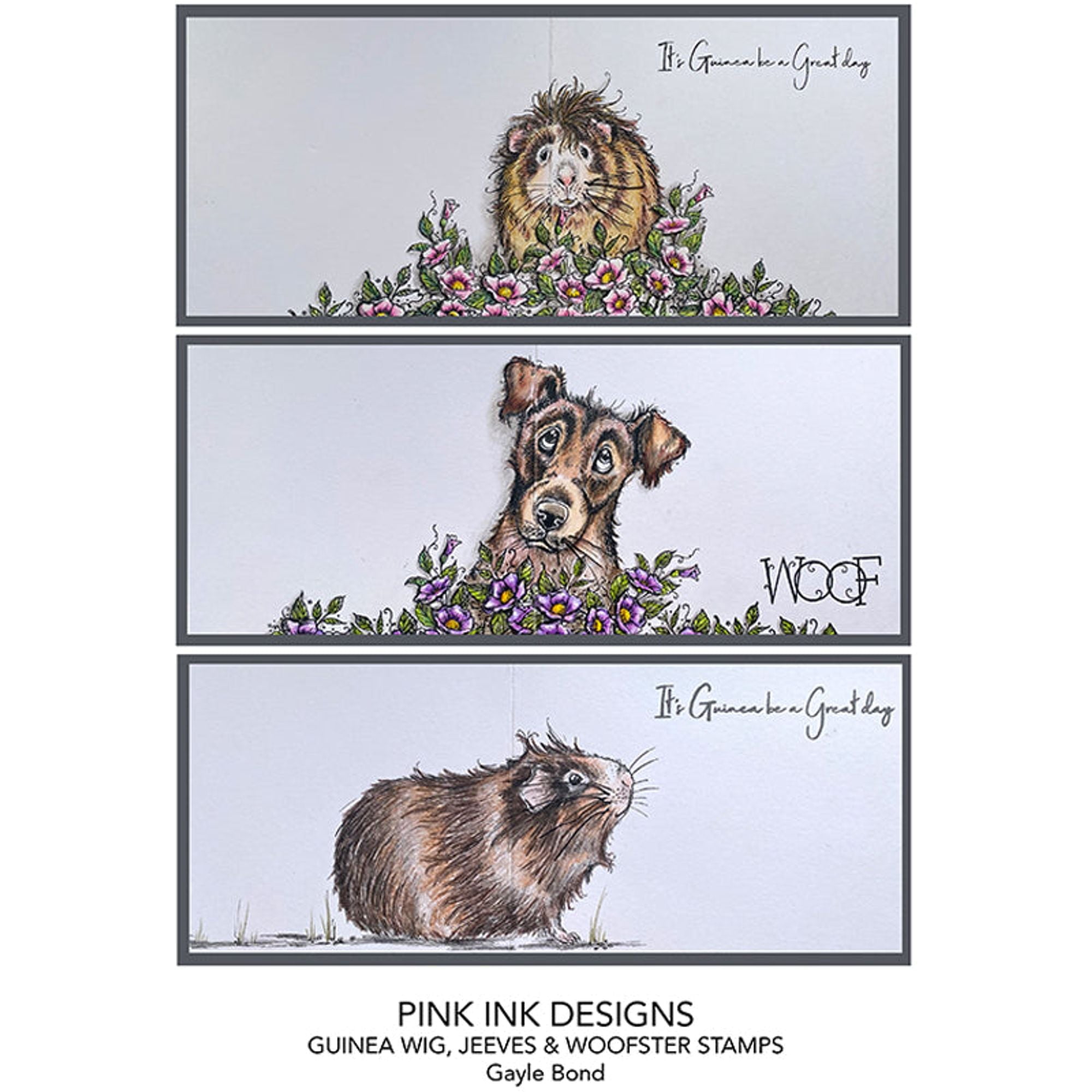 Pink Ink Designs  Jeeves & Woofster A5 Clear Stamp Set