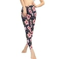 thumbnail image 2 of DISNIMO Hibiscus Flowers Printed Yoga Pants Leggings for Women, Tummy Control Workout Yoga Pants Breathable Workout Leggings for Yoga Gym, Blue and Pink, S, 2 of 6