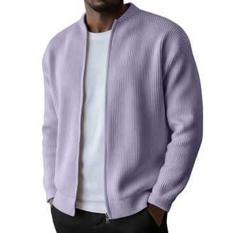 QIXING Felpa Uomo Con Cappuccio – Chiusura Con Bottoni, Maniche Lunghe, Colletto Alto, Giacca A Pois – Modello Pullover