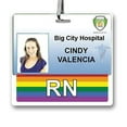 thumbnail image 2 of RN Badge Buddy - Heavy Duty Horizontal Badge Buddies for Registered Nurses - Spill & Tear Proof Cards - 2 Sided USA Printed Role Identifier Tag Backer - by Specialist ID (Rainbow), 2 of 4