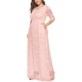 thumbnail image 6 of Eternatastic Womens Floral Lace 2/3 Sleeves Maxi Dress Evening Party Long Dress XL Pink, 6 of 7