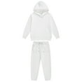thumbnail image 2 of Xnihocha Kids Boys Girls Solid Color SweatSuit Sports Warm Outfit Long Sleeves Hooded Hoodie White 150, 2 of 9