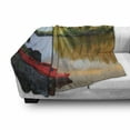 thumbnail image 3 of Minnesota Soft Flannel Fleece Throw Blanket, Red Canoe Sitting on the Rocks at the Lake in Minnesota Autumn Nature Scenery, Cozy Plush for Indoor and Outdoor Use, 50" x 60", Multicolor, by Ambesonne, 3 of 6