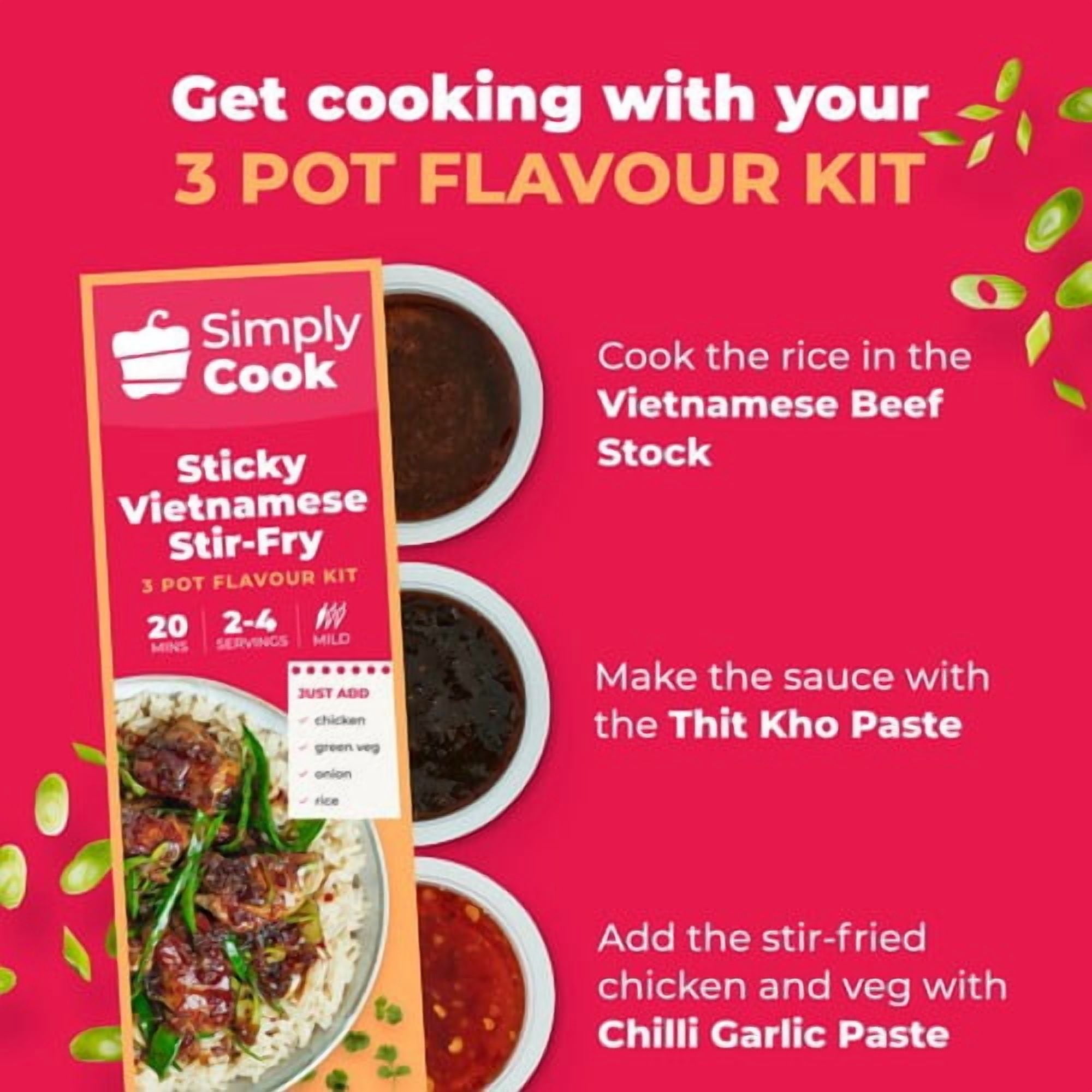 Simply Cook Sticky Vietnamese Stir Fry 85g, British Import (Pack of 2)