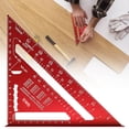 thumbnail image 2 of Carpenter Square, Aluminum Alloy Rafter Square, Sae & Metric Dual Scale Carpenter Measuring Layout Tool, 0-90° Protractor Cast Triangle Ruler Protractor for Woodworking Carpentry, 2 of 9