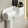 thumbnail image 6 of No Drill Hair Dryer Holder, Adhesive Wall Mount Hairdryer Shelf with 4 Hooks & Storage Grids for Bathroom Organization, Space Saving Vanity Accessories, 6 of 6