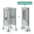 thumbnail image 4 of Guidecraft Contemporary Kitchen Helper Toddler Step Stool - Gray: Adjustable, Folding Kids Montessori Tower with Safety Mat and Keeper, 4 of 7