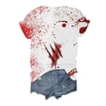 thumbnail image 4 of AWZXDE T-Shirts Élégants pour Femmes - T-Shirt à Manches Courtes Imprimé Col Rond pour Usage Quotidien Sorties Décontractées et Superposition, 4 of 4