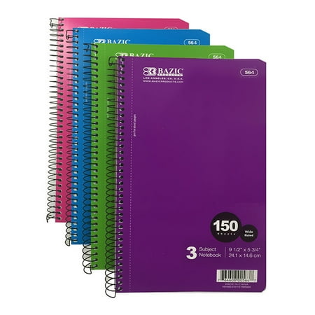 bazic spiral notebook subject ct case