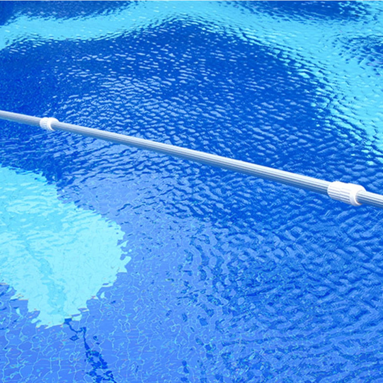 12ft Aluminum Telescopic Pool Pole, 2-Piece Adjustable Expandable Pool Rod, Universal Pool Accessories for Skimmer Net Brush Vacuum Head Pool Cleaning Tools