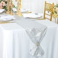 thumbnail image 1 of Wedding Linens Inc. 12"x108" Sequin Taffeta Table Runner for Wedding, Luxury Events, Party use - Platinum, 1 of 1