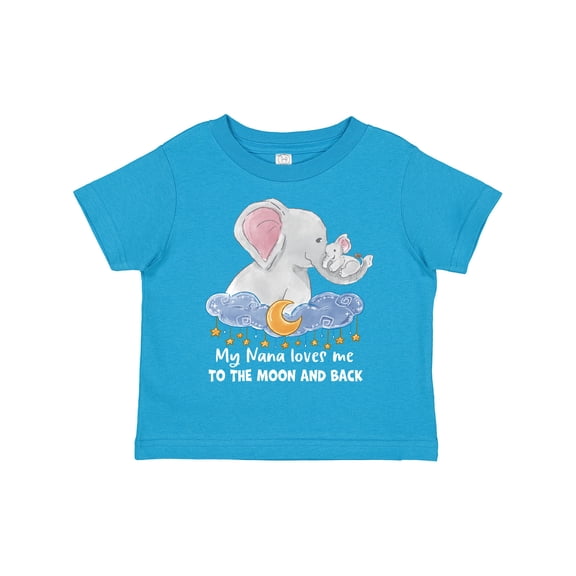 Inktastic My Nana Loves Me to the Moon and Back Elephant Family Boys or Girls Toddler T-Shirt