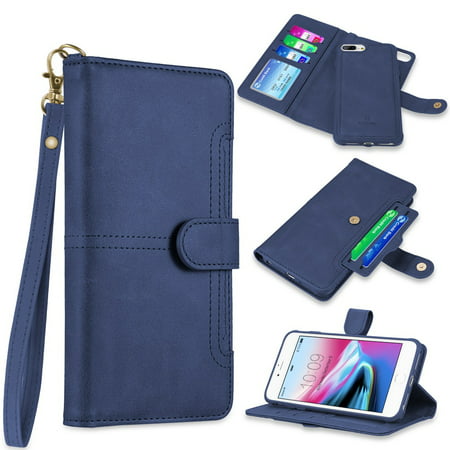Napa Collection Luxury Leather Wallet with Magnetic Detachable Case for iPhone 8 Plus / 7 Plus / 6S Plus / 6 Plus -