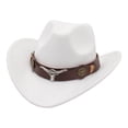 thumbnail image 4 of Langgg Chapeau de Cowboy Décontracté Costume Cosplay Protection Solaire Chapeau Été pour Randonnée Blanc, 4 of 8