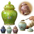 thumbnail image 5 of Chinese Ginger Jar with Lid,Traditional Chinese Porcelain Ceramic Ginger Vase & Tea Storage Jar with Lid,Multi Purpose Storage Vase for Flower Display and Home Decor, 5 of 10