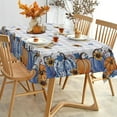 thumbnail image 6 of Fall Chinoiserie Pumpkin Rectangle Tablecloth 60x84 In, Autumn Thanksgiving Blue and White Porcelain Decorative Dining Table Cloth, Sunflower Farmhouse Dinner Tablecover Picnic Party Decoration, 6 of 6