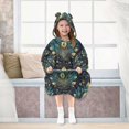 thumbnail image 7 of FORMRS Wearable Blanket Hoodie with Sleeves for Kids Cozy Flannel Sweatshirt, Gold Peacock Pattern, 7 of 7