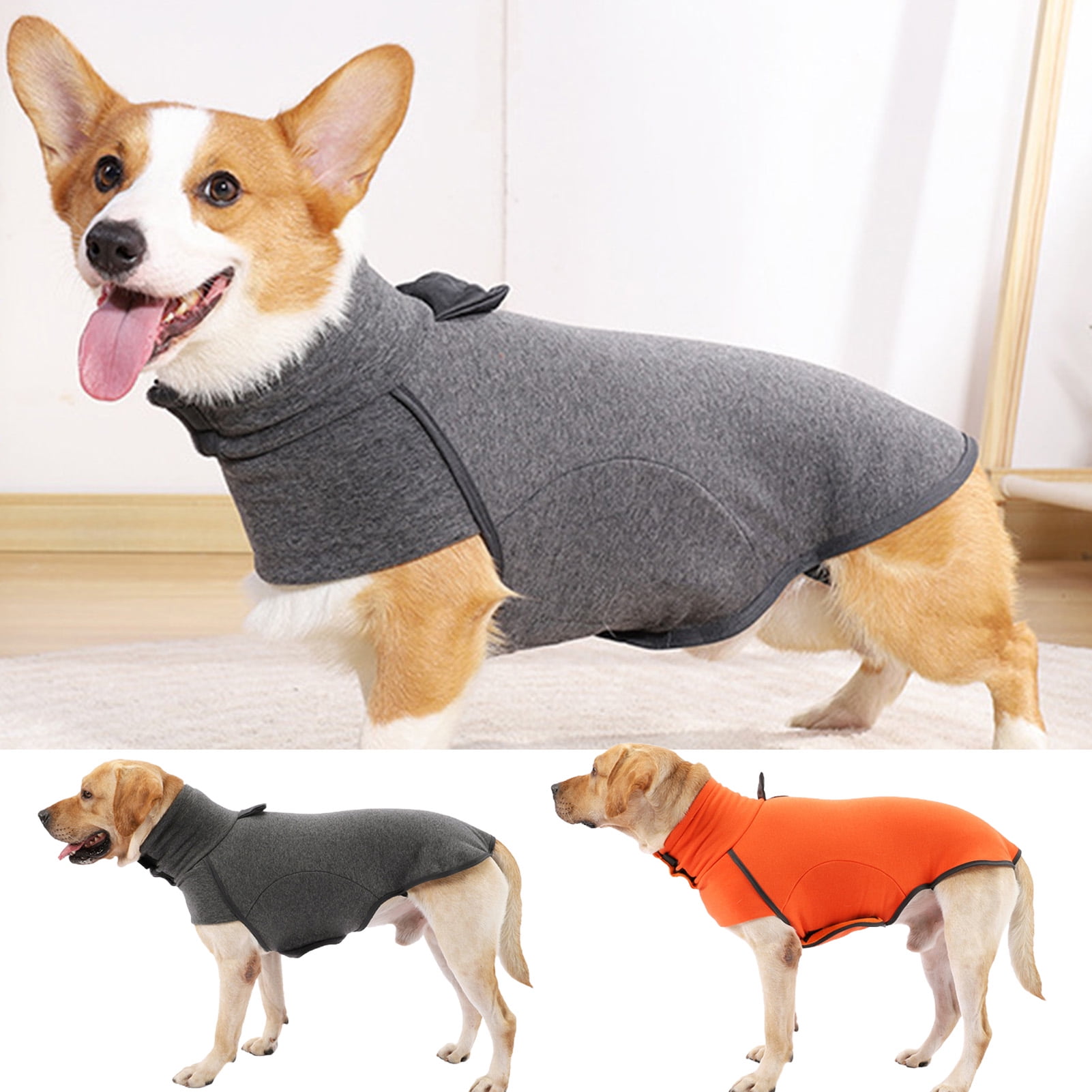 Fleece Vest Dog Sweater Warm Pullover Fleece Dog Jacket with Leash