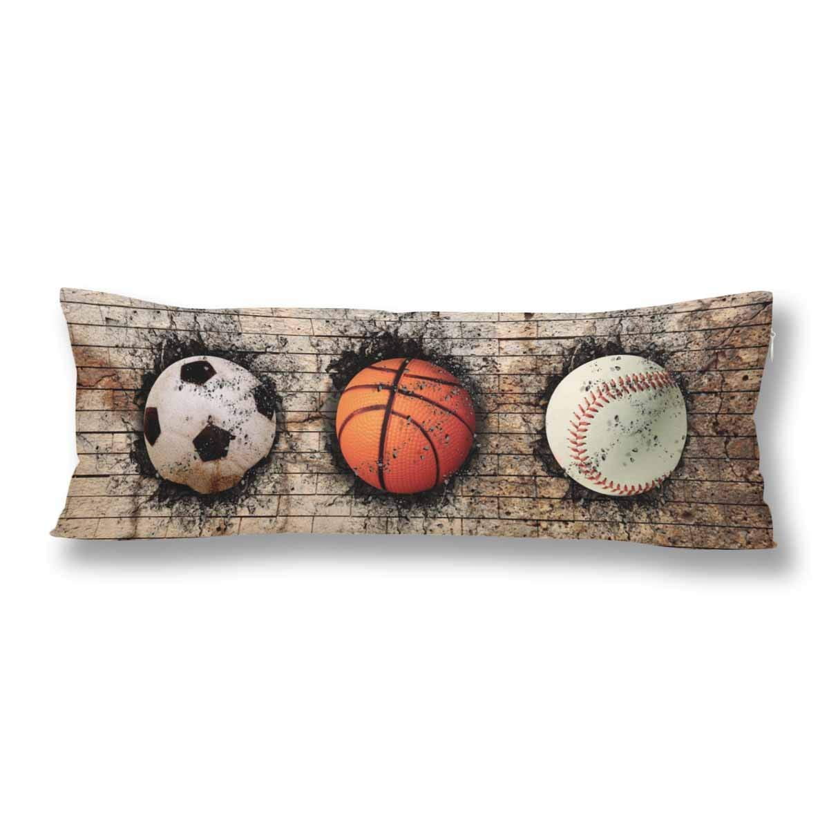 ABPHOTO Baseball Ball Soccer Basketball Body Pillow Covers Pillowcase