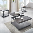 thumbnail image 7 of Bowery Hill Smokey Oak and Black Metal Lift-Top Square Cocktail Table, 7 of 7