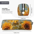 thumbnail image 3 of Cauagu Sunflower Field Art Print Leather Pencil Pen Case - Stationery Bag Portable Stationery Bag Big Capacity Pencil Pouch Cosmetic Organizer Bag for Men & Women, 3 of 7