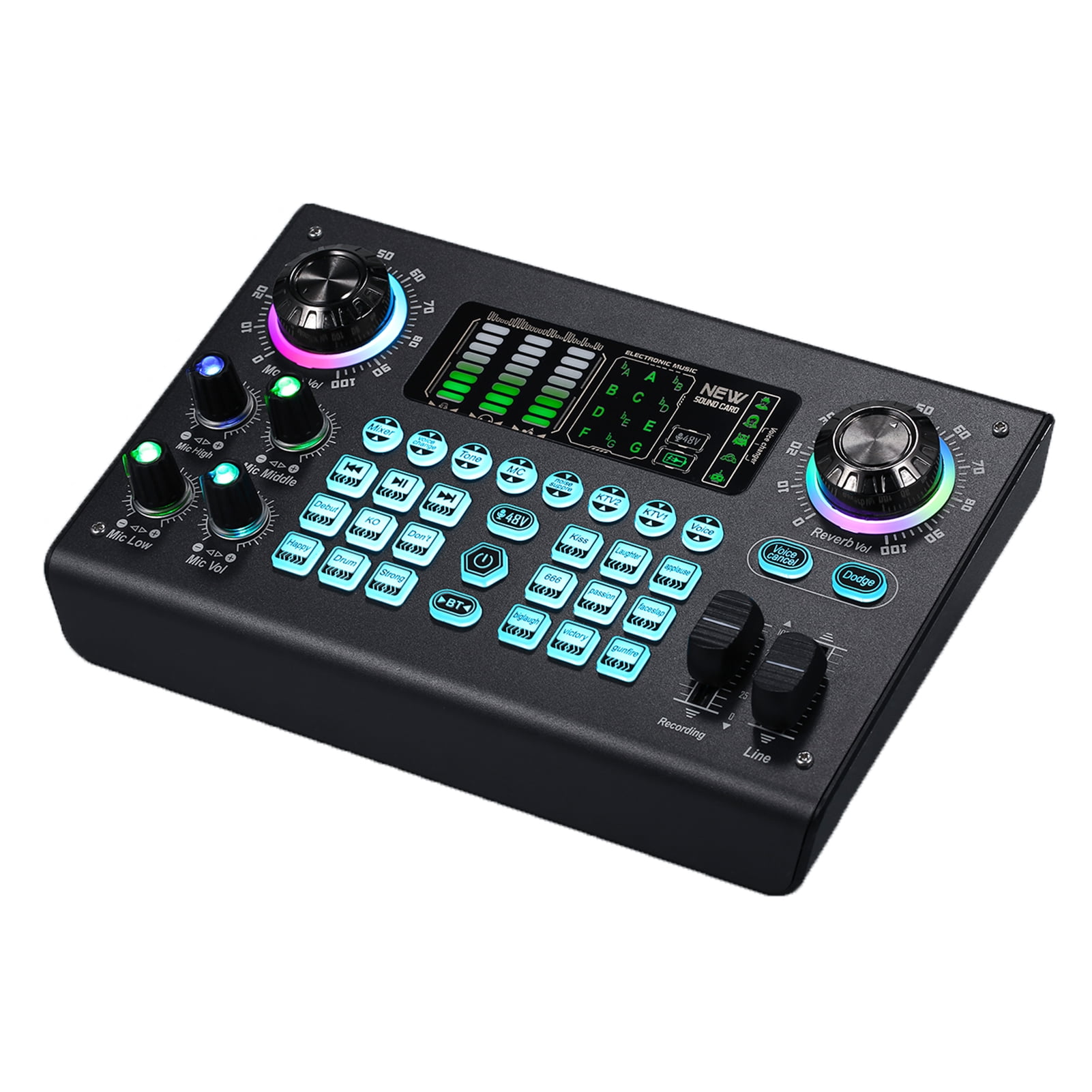 Sound card,Live Sound Built-in Professional Live Sound Built-in 48v Console Built-in 48v Professional Live Sound Bt Usb Portable Sound Battery Mobile 48v Professional Qisuo
