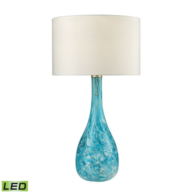 Lampe de Table à LED en Verre Soufflé Méditerranéen en Mousse Marine