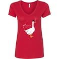 thumbnail image 3 of Inktastic French Goose Says Honque Women's V-Neck T-Shirt, 3 of 5