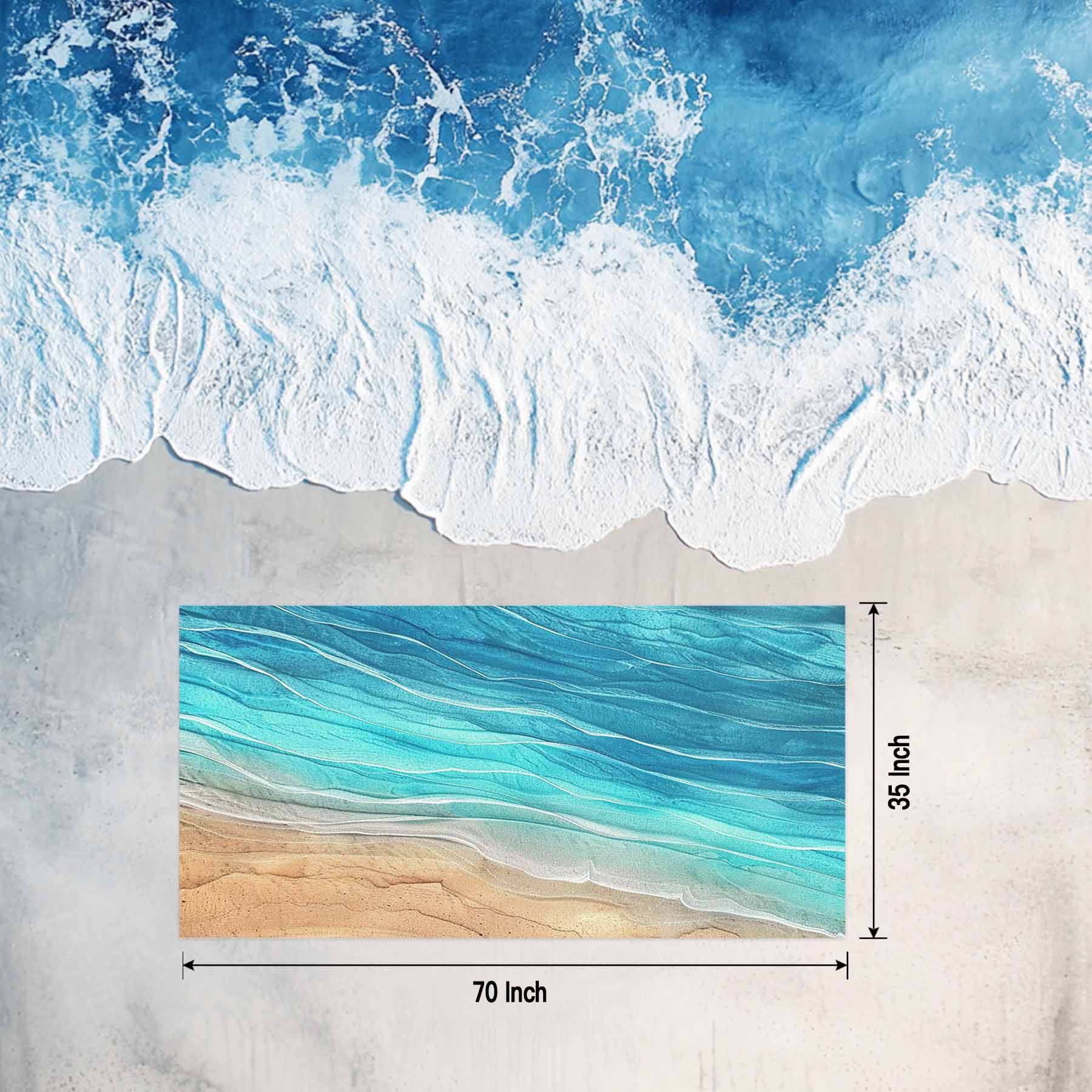 Turquoise Coastal Beach Beach Towels Blanket Soft&Absorbent Quick Dry Microfiber Vintage Gradients Ocean Waves Pool Towels for Swimming ,Yoga, Sports, Gym, Camping,Large 35X70in,