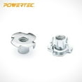thumbnail image 4 of POWERTEC 50PK 1/4-20 T Nuts | 4 Pronged Tee Nuts for Bolts and Stem Caster Wheels, Threaded Inserts for Wood Working, Rock Climbing Holds and Furniture, for Use with Hammer | 3/8" Length, QTN1101, 4 of 5