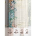 thumbnail image 6 of Summer Starfish Coral Sheer Curtains 63 Inch Long 2 Panels, Watercolor Seaweed Ocean Retro Light Filtering Rod Pocket Curtains, Sheer Voile Drapes for Living Room Bedroom, 52"x63", 6 of 8