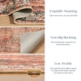 thumbnail image 2 of Phantoscope 2'x8' Washable Runner Rug Indoor Vintage Floral Distressed Carpet Non-Skid Low-Pile Hallway Rug for Entryway Kitchen Bedroom, Dark Red, 2 of 5