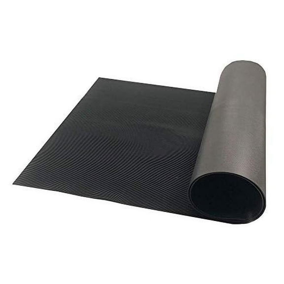 Resilia V-Groove Professional Vinyl Utility Runner - Black, 27 Inches Wide X 6 Feet Long, Heavy Duty Floor Runner, Made in The USA