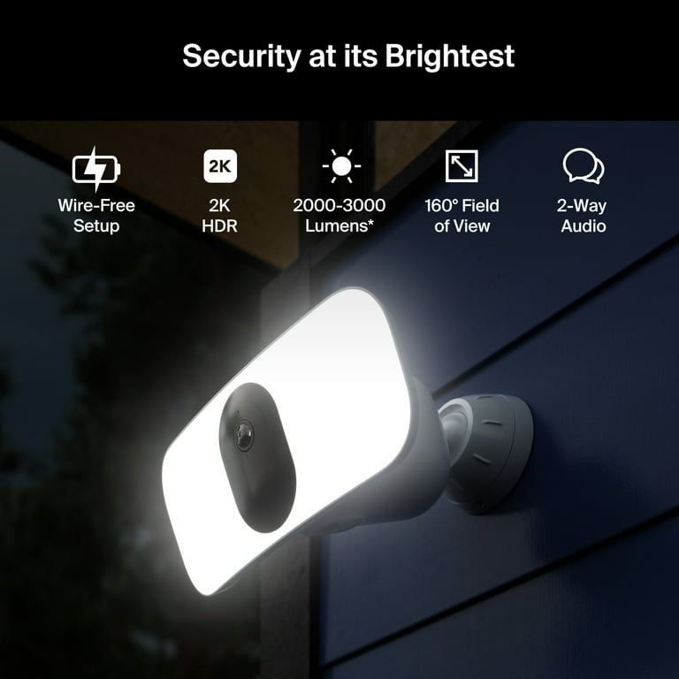 Arlo Pro 3 Floodlight Camera - Wireless Home Security, 2K Video