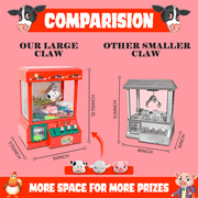 Bundaloo Claw Machine Arcade Game With Plushies | Candy Dispenser for Kids | Mini Toy Vending Machine with Sounds | Best Birthday & Christmas Gifts for Boys & Girls