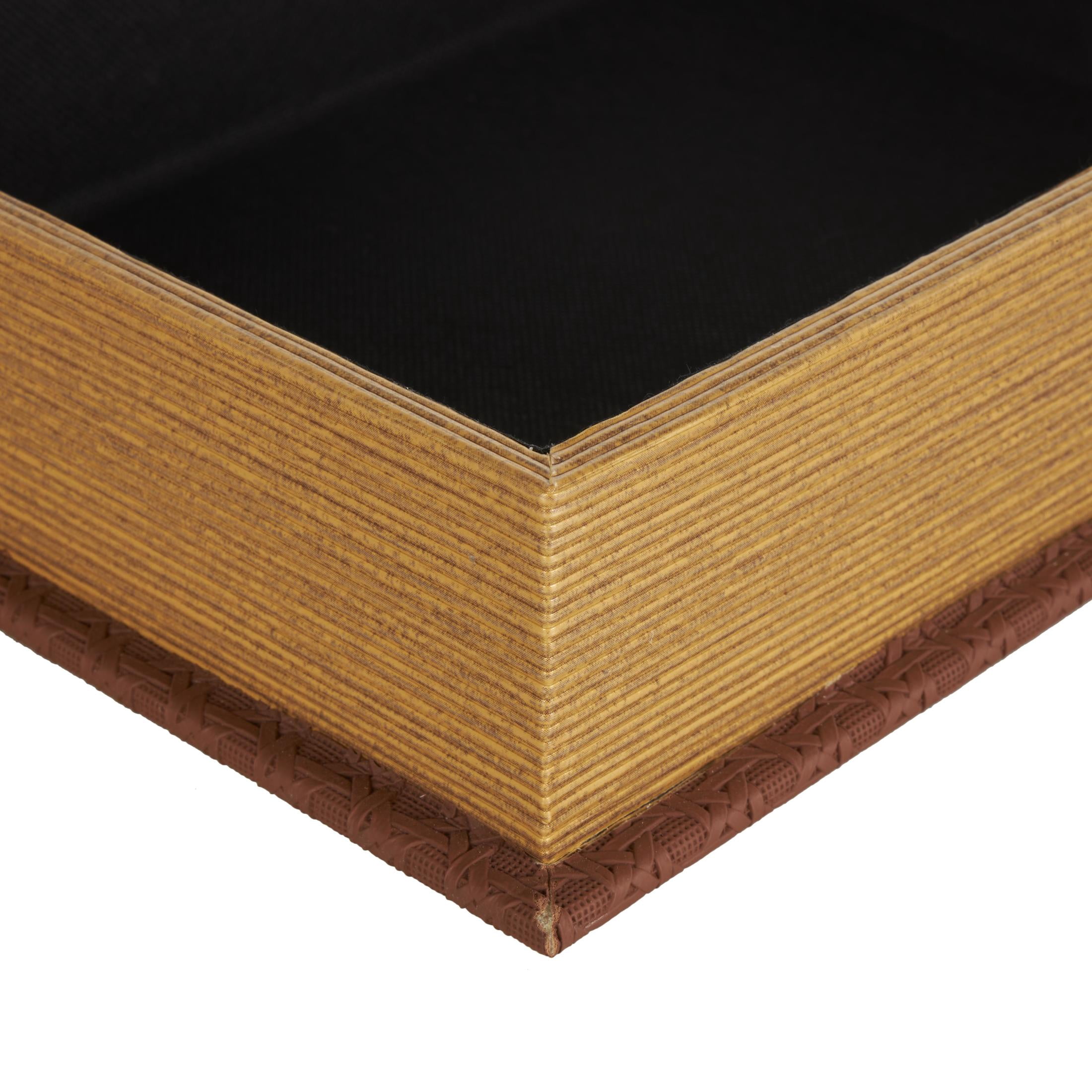 DecMode Woven Grid Faux Book Storage Copper Faux Leather Decorative Box, 3 Count
