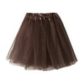 thumbnail image 2 of Dpytoraw Ladies Soild Color Dress Short Fashion Pleated TUTU Dance Skirt C A, 2 of 4
