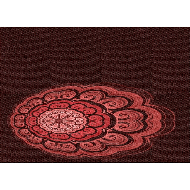 Ahgly Company Tapis d'Intérieur Rectangulaire Transitionnel Rouge Brique Feu Lavable à la Machine, 4 Pieds x 6 Pieds