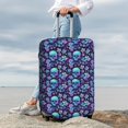 thumbnail image 7 of Pofeuu Blue Flower Skull Print Luggage Suitcase Cover Protector Luggage Washable Covers Aesthetic for 18/24/28/32 inch Luggage（No luggage included）-Small, 7 of 7