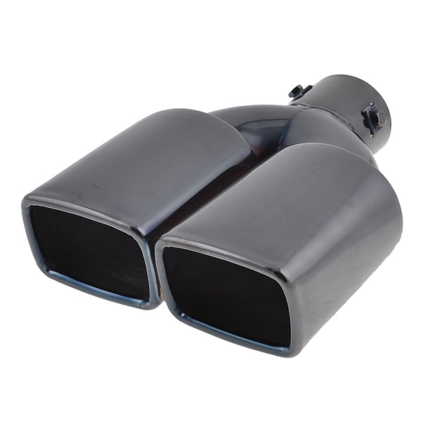 Tubo Recto Doble Salida Rectangular Unique Bargains 63mm Negro Cola de Escape Coche