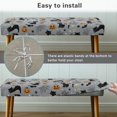 thumbnail image 6 of XYZCANDO Halloween Long Bench Slipcover Featuring Pumpkin Cat, Washable Elastic Polyester Spandex Bench Seat Cover for Bedroom and Hotel, 6 of 9