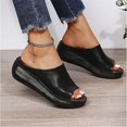 thumbnail image 6 of Women's slip-on waterproof platform wedge high heel sandals soft and light casual open toe fish mouth summer beach walking slippers, 6 of 7