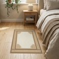 thumbnail image 3 of ODIKA 2'x3' Washable Doormat Dining Abstract Beige Greek Key Border Geometric Neutral Periwinkl for Entryway, Kitchen, Laundry Room, Non-Slip, Low Pile, 3 of 7