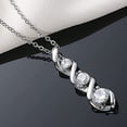 thumbnail image 5 of APSVO S925 Sterling Silver Plated Cubic Zirconia Necklace for Women Dainty Simple 3 Stones Twisted Women Necklaces Pendant Chain Bridesmaid Graduation Mothers Day Jewelry Gifts Mom, 5 of 7