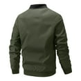 thumbnail image 5 of Miluxas Men's Bomber Jacket Lightweight Casual Windbreaker Zip Up Coat with Pocket Army Green, 5 of 9